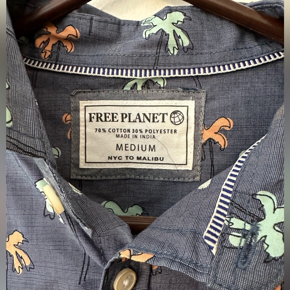 NWT Men’s Palm Tree dress shirt Medium - Picture 3 of 4